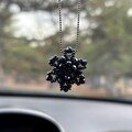 Handmade Snowflake Bead Car Mirror Charm, Beaded Snowflake Shape, Rearview Mirror Ornament, Cute Interior Decor, Hanging Car Accessories