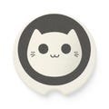 Cat Soapstone Car Coaster, Black and White Cat Coaster