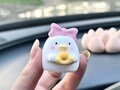 Handmade Duck and Flower Car Ornament, Cute Duck Statue Car Interior Ornaments Decor Car Accessory, Car Fragrance Cute Decor Christmas Gifts