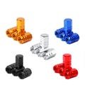 4 Pack Aluminum Alloy Tire Valve Stem Caps Black, Silver, Gold, Blue, Red 15mm x 10mm x 9mm