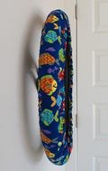 Fish steering wheel cover -   Full grip fabric - Srripes and Spots fish on blue  fabric
