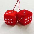 Red Dice Car Pendant, Rear View Mirror Dice Pendant, Fluffy Dice Plush Car Pendant, Car Dice Ornament, Rear View Accessories