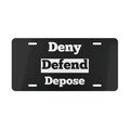 Ultra Slim Deny Defend Depose Vanity License Plate Protest Activist Eat The Rich Car Accessories People Over Profit Sticker Anti-Capitalism