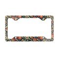 Metal License Plate Frame, Blue Floral Pattern Jacobean Design, Car Accessory, Gift for Her, Vehicle Decor, Garden Lover Gift, License Plate