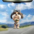 2D Flat Havanese Dog Ornament, Fashionable Acrylic Dog Hanging Ornament, Classic Style Colorful Home Decor, Christmas Gifts, Dog Lover Gifts