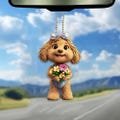 2D Flat Labradoodle Dog Ornament, Fashionable Acrylic Dog Hanging Ornament, Colorful Home Decor, Christmas Gifts, Dog Lover Gifts