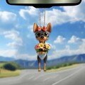 2D Flat Miniature Pinscher Dog Ornament, Fashionable Acrylic Dog Hanging Ornament, Colorful Home Decor, Christmas Gift, Dog Lover Gift