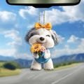 2D Flat Cute Old English Sheepdog Ornament, Dog Ornament, Dog Car Hanging Ornament, Christmas Gifts, Dog Lover Gift