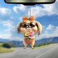 2D Flat Cute Pekingese Ornament, Pekingese Dog Ornament, Cute Dog Car Hanging Ornament, Christmas Gifts, Dog Lover Gift
