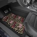 Leopard Cherry Bows Car Floor Mats (2pcs), Leopard and pink mats, Cherry Car, girly car accessory, Cherry bows car decor, cheetah floor mats