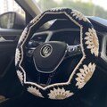 Vintage Sunflower Car Steering Wheel Cover,Crochet Steering Wheel Cover,Flower seat belt Cover,Cute Steering Wheel Cover,Car Accessories