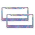 Opal Gemstone Pattern License Plate Frame, Irridescent Magical Girly Cute Car Decor, Rainbow Mystic Car Accessories for Women