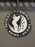Golf Guy Car Freshie * Black Ice * Car Freshener * Ready to Ship * Hand Painted * Swing * Swear * Drink * Repeat