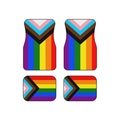 Pride Flag Car Mats, LGBTQA+ Rainbow Auto Floor Mat Set, LGBTQA+ Pride Car Accessories, Pride Merchandise, Gay Rights Car Accessories