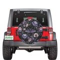Purple Moth Butterfly Car Spare Wheel Cover for Tire, Wildflower Boho Tyre Car Accessories, Cottagecore Floral Witchy Cute Car Decor 4x4