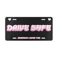Drive Safe Pink Japanese Front License Plate, Retro Kawaii Anime Car Accessories, Licence Tag, Pastel Vanity Plate, Cute Car Decor Gift