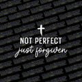 Not Perfect Just Forgiven Christian Die-Cut Vinyl Decal - Stickers - Click to Explore Colors & Sizes - Perfect Gift - Free Shipping!