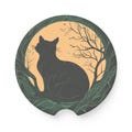 Moon Cat Soapstone Car Coaster, Cat Coaster, Celestial Coaster