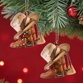 Personalized Cowboy Boots And Hat Car Ornament with Name Rearview Mirror Decoration Gift Horse lover Texan Boots  Christmas Tree Ornament