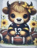 Black and Yellow Football Highland Cow Car Air Freshener
