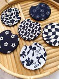 Checker Car Coasters set of 2, New Car Gift for Her, Retro Cup Holder, Cute Car Accessories, Star Print Car Decor, Girl Stocking Stuffers