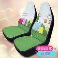 Retro Super Mario Brothers Car Seat Covers Set of 2 Universal Fit Cute NES World Car Seat Protectors Easy Install Washable Front Seat Cover