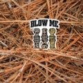Blow Me Duck Call Sticker ? Funny Old School Camo Design for Waterfowl Lovers