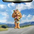 2D Flat Acrylic Goldendoodle Ornament, Goldendoodle Dog Ornament, Dog Car Hanging Ornament, Christmas Gifts, Dog Lover Gifts