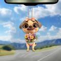 2D Flat Puggle Dog Ornament, Fashionable Acrylic Dog Hanging Ornament, Colorful Home Decor, Christmas Gifts, Puggle Dog Lover Gifts
