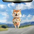 2D Flat Shiba Inu Dog Ornament, Fashionable Acrylic Dog Hanging Ornament, Classic Style Colorful Home Decor, Christmas Gifts, Dog Lover Gift