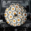 White Daisy Bouquet Spare Tire Cover With Backup Camera Hole ? Auto Effects Car, Truck, and Jeep Accessories