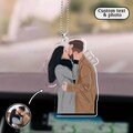 Personalized Valentine's Gift For Him Boyfriend, Custom Photo Car Hanging, Photo Faceless Portrait For Couples, Anniversary Gift For Him Her