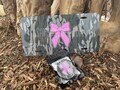 Bark Camo with Pink Bow Car Decor Set | Car Coaster Set | Air Freshener | License Plate Set | Bundle