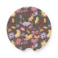 Floral Piano Car Coaster Cute Coffee Lover Car Accessory Absorbent Drink Holder Gift for Women New Driver Car Cup Holder