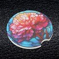 January Birth Flower Car Coaster | Carnation Cup Holder Coaster | Birth Month Flower Car Decor | Floral Auto Accessories