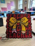 Teacher Pencil Bow Freshie