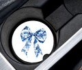Toile de Jouy Bow Car Coasters, Cute Car Accessories for Teens Women, Coquette Car Decor, Preppy Girly Stuff Car Bow Accessory, Gift for Her