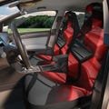 Wild Bizarre Red Black 3 D Cubes Bucket Seat Covers Auto Decor Parts Truck Accessories Seat Slips