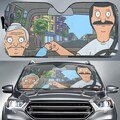 Bob's Burgers Cartoon Car Sun Shade, Bob Belcher Edith Cranwinkle Bobby Driver Car Sun Shade, Bob's Burgers Car Windshield Car Accessories