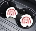Valentines Soapstone Car Coaster, Personalized Name Holder for Cup, Cup Holder Coaster, Heart Design Coaster, Car Accessories for Couples,
