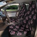 Chic Skull & Top Hat Car Seat Covers, Bohemian Automotive Decor, Custom Car Accessories, Gift for Halloween Lovers, Unique Vehicle Interior