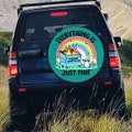 Everything is FIne Car Spare Wheel Cover for Tire, Funny Raccoon Fire Tyre Car Accessories, Humour Car Decor for 4x4 Gen Z Camping Gift