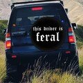 This Driver is Feral Car Spare Wheel Cover for Tire, Funny Tyre Car Accessories, Humour Car Decor for 4x4 Gen Z Camping Gift
