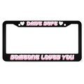Drive Safe Someone Loves You Car License Plate Frame, Pink Japanese Kawaii Quote Gen Z Car Accessories, Pastel Anime Cute Car Decor Gift