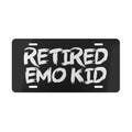 Retired Emo Kid Front License Plate, Funny Gothic Car Accessories, Licence Tag, 2000s Rock Vanity Plate, Cute Car Decor Gift