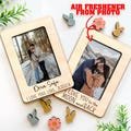 Custom Photo Car Visor Clip With Air Freshener, Boyfriend Husband Gifts, Custom Drive Safe Sun Visor Picture Clip CV21