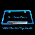License Plate Frame, Ocean Blue Pearl color, We the People, Truck, Car,  Gift for Him, Car guy gifts, America, Blue Line, Dad, Husband